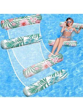 2 Pack Inflatable Pool Float Adult Hammock Lounger Raft Summer Pool Toy 4in1